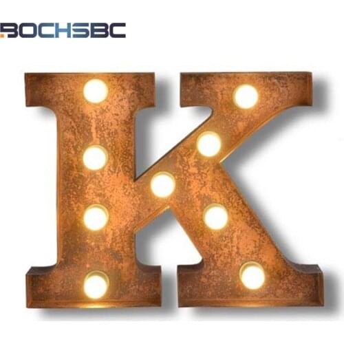 BOCHSBC Logo K Wall Lights Metal K Letter Lamp Vintage Art Deco Led Lamp Bar Cafe Wall Lampara for Hotel Restaurant Living Room