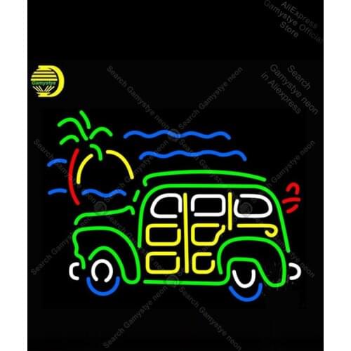 Neon Sign for Green Car LOGO neon bulb Sign Palm Tree Neon lights Sign glass Neon Lichtbak Lamp Logo Tube Neon Shop Home Display