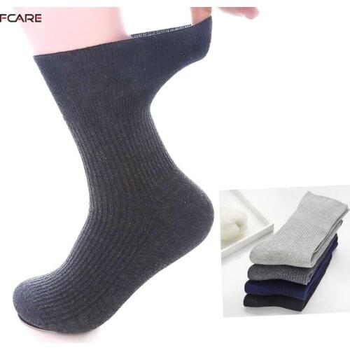 Fcare 10PCS=5 pairs plus size Hypertension Socks Prevent Varicose Veins Socks 44-48EU Diabetic Autumn Winter combed Cotton Socks