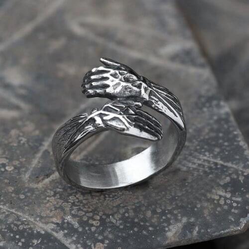 New Romantic Love Hug Carved Hand Rings Creative Love Forever Open Finger Hand Ring For Women Men Fashion Jewelry