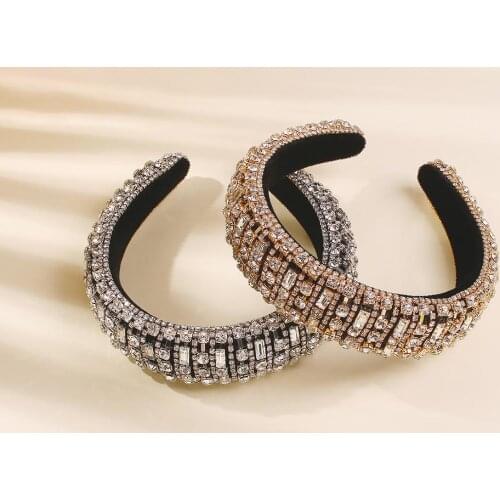 Women Crown Headband Girl Ladies Rhinestone Hairbands Full Crystal Hair Hoop Headwear Party Wedding Hair Accessories Ornaments