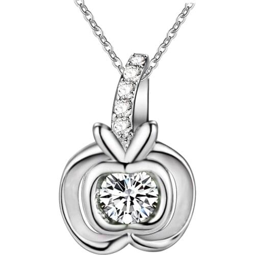 Wholesale Charm Silver Color Pendants For Women Fashion Jewelry Necklace Lady Fashion Jewelry Pendant Apple AN075/astajkaa