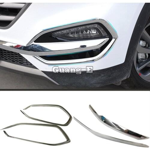 For Hyundai Tucson 2015 2016 2017 2018 car body front fog light lamp detector frame stick styling ABS Chrome cover trim parts