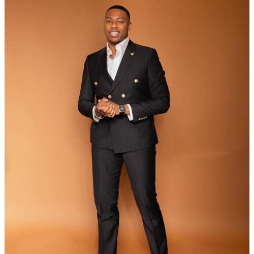 Jacket+Pants) Latest Fashion Plus Size Business Male Suit Black Peak Lapel Tuxedo Wedding Man Blazer 2 Piece Custom Made