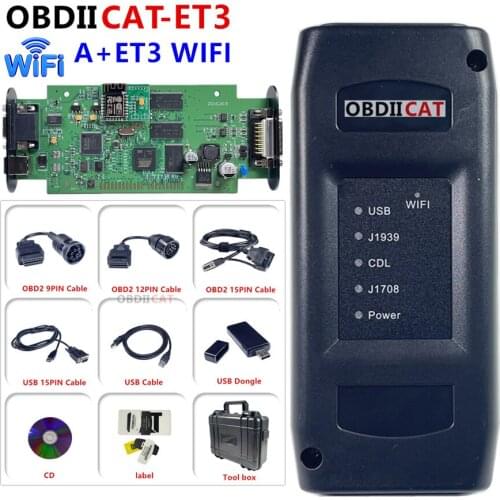 Proffesional Truck Diagnostic Tool ET3 OBDIICAT-ET3 9 PIN Communication Adapter III CAT3 with WIFI All Accessories