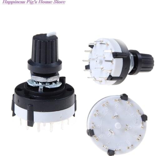3P4T Single Deck Rotary Switch Band Selector 3 Pole 4 Position With Knob Black Wholesale