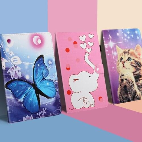 10.1'' Universal PU Leather Cartoon Case for 10.1 inch Tablet For Samsung Tab S6 Lite A 10 1 Case For Huawei T5 M5 Lite 10 Cover