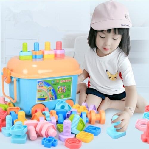 Screw nut assembly combination cognitive building blocks baby enlightenment desktop plastic spelling educational toys gift new