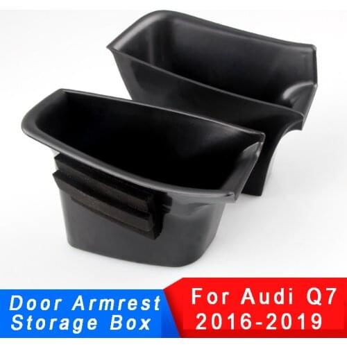 Car Door Handle Storage Box For Audi Q7 2016-2019 Container Holder Pocket Stowing Tidying Cover Interior Accessories