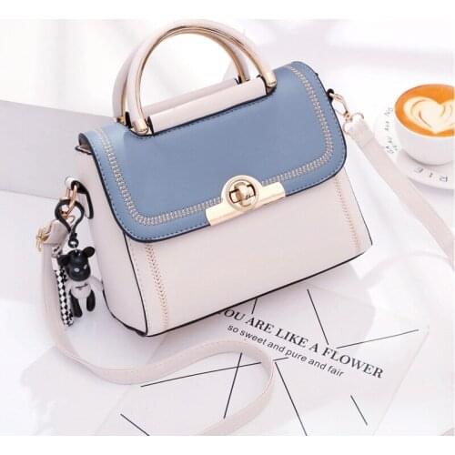 PU Leather Purses and Handbags for Women Luxury Design Girls Female Shopper Fashion Contrast Color Embroidery Lace Crossbody Bag