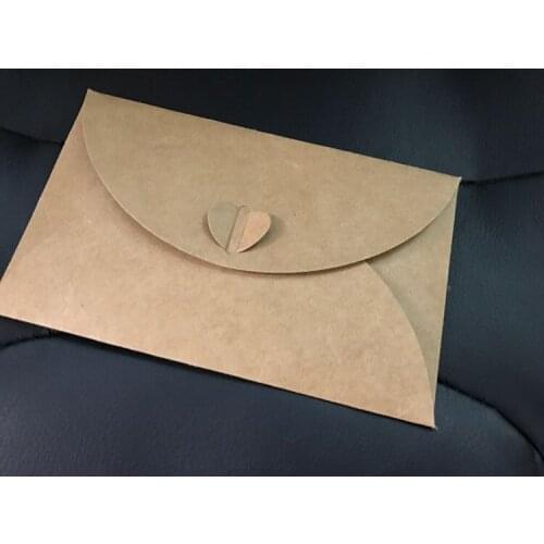10pcs Love kraft paper folding envelope Blessing card postcard storage bag Wedding invitation Festival party supplies