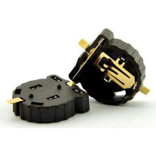 100pcs/LOT CR1220 CR1225 button battery holder 3V button battery holder SMD package plating temperature