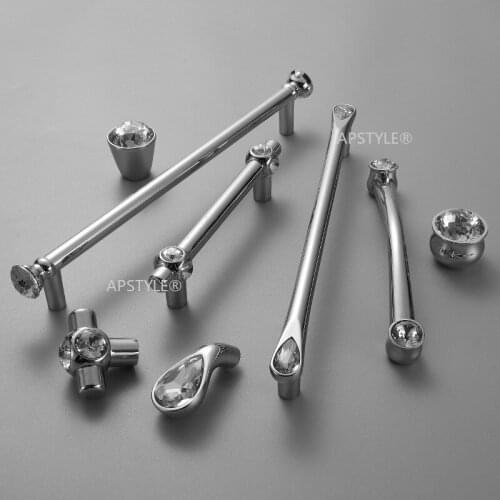 106mm Modern simple wardrobe cabinet crystal handles Fashion luxury drawer pulls furniture door handles Diamond hardware handles