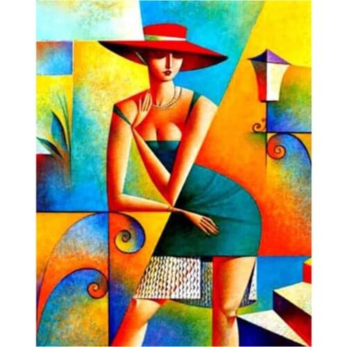 5d Abstract Diamond Embroidery Painting Woman Mosaic Rhinestone Sticker Lady Wall Decor Puzzle Picture Diamond Dotz Large Size