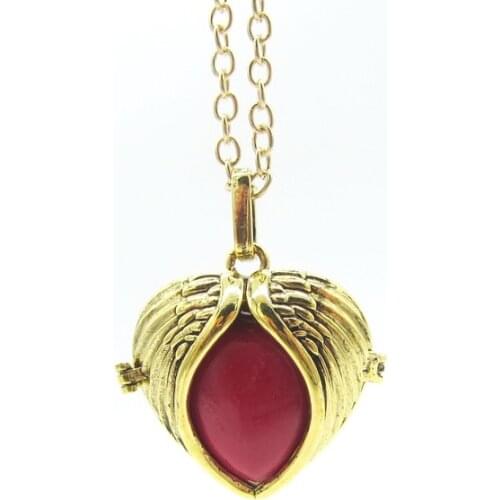 Angel Wings Protected Heart Shape Locket DIY Mexician Music Engelsrufer Necklace For Pregnant Woman And New Baby