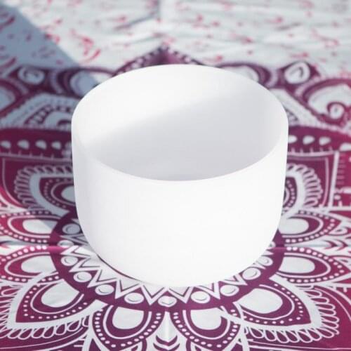 Chakra Quartz Frosted Crystal Singing Bowl 8 inch frosted singing bowl with Free Rubber Mallet