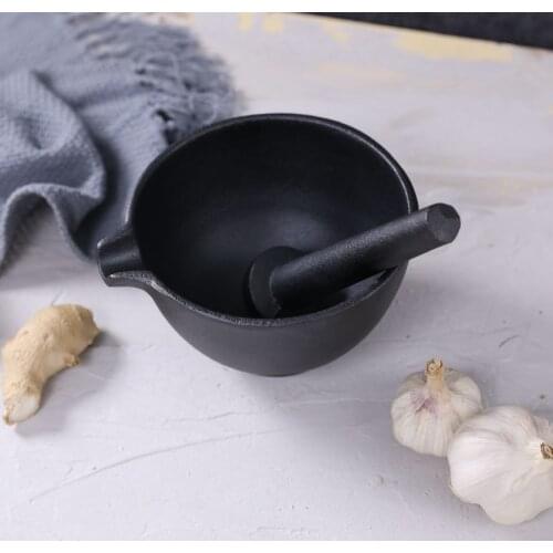 Cast iron mortar rammer garlic stirrer household masher ramming pot medicine cup health burnisher food muller kitchen tool