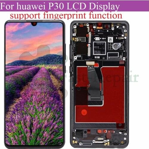 Super amoled 6.1'' Display with frame for Huawei P30 LCD Touch Screen Digitizer Assembly ELE-L29 ELE-L09 ELE-AL00 ELE-L04 lcd