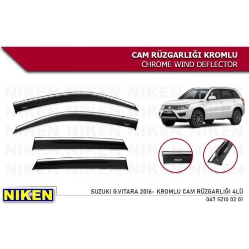 For Suzuki G. Vitare Chrome Wind Deflector Rain Window 2016 2017 2018 2019 2020 Car Auto Accessory Black Color Chrome%Plastic
