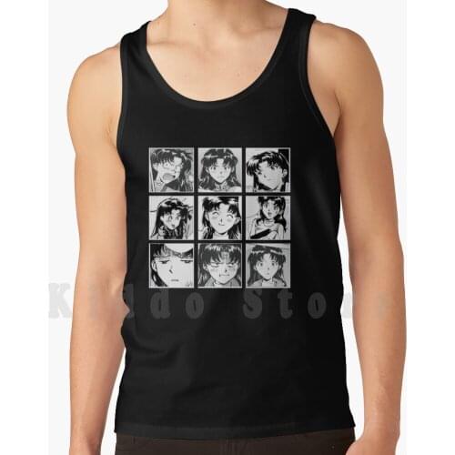Evangelion - Misato tank tops vest 100% Cotton Evangelion Misato Asuka Asuka Evangelion Anime Neon Genesis