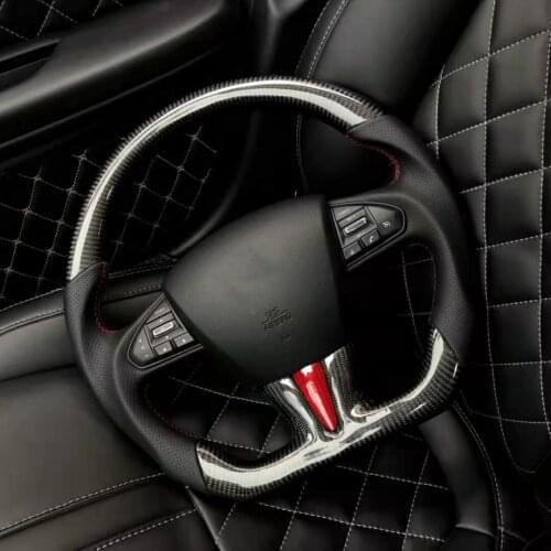 Racing Cuatomized Trim Real Carbon Fiber Sports Steering Wheel Alcantara Leather compatible for INFINITI Q50 Q60 2013-2020