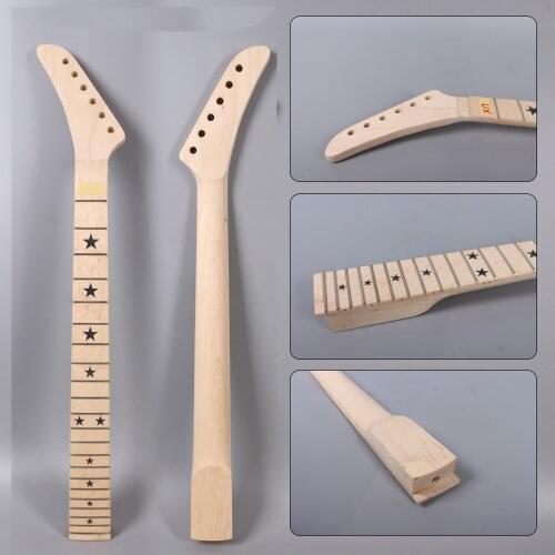 XJ3 Yinfente Banana Guitar Neck 22 Fret 25.5 INCH Maple Wood Left Hand Locking Nut Unfinished