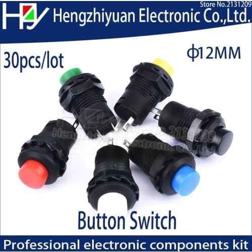 Hzy 30pcs/lot 12mm Lock Latching OFF- ON Push Button Switch maintained fixed pushbutton switches