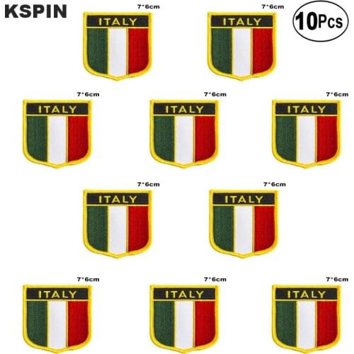 Italy Flag Embroidery Patches Iron on Saw on Transfer patches Sewing Applications for Clothes in Home&Garden