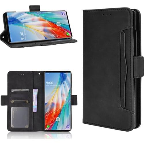Flip Leather Phone Case Multi-card Slot Wallet Type Protective Cover Protective Shell for LG WING 5G Phone Cover