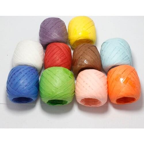 Colorful Raffia Paper Ribbon Flowers Craft Scrapbook Packing Strings Jewelry Gifts Favor Decor