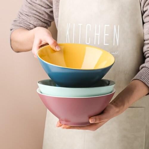 Japanese Style Ramen Noodle Soup Bowl Hand-painted Round Bowl for Pasta Salad Porcelain Rice Bowls Kitchen Dinnerwarw