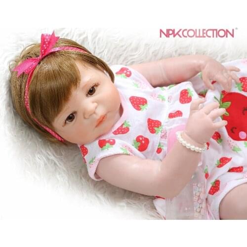 56CM bebe doll reborn baby sweet newborn girl victoria full body silicone Bath toy hand detailed paiting pinky skin