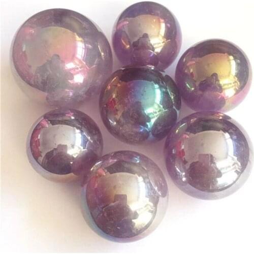 Healing Purple Stone Natural Amethyst Quartz aura Sphere Pretty Crystal Ball For Home Decoration Gift Collection