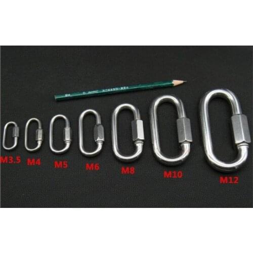 M3.5 M4 M5 M6 M8 M10 M12 steel link chain connector,fast screw fasten stainless steel climping pet chain cord suspension harness