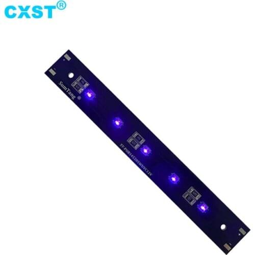 CXST UVC LED Lights Strip Module SMD3535 UV Lamp Beads for Sterilization 2.5W 5W 145x20x2mm 265-285nm 395-405nm UVA+UVC/UVC