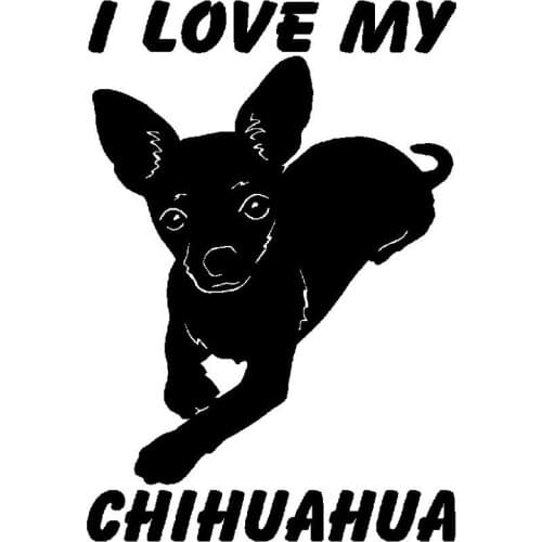 Personality I Love My Chihuahua Dog Animal Car Sticker and Decal Bumper Bodywork Windshield Decal Car Decals Apply To Car Window