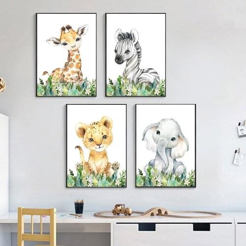 Jungle Animals Print Posters Nordic DIY 5D Diamond Painting Zebra Giraffe Wall Art Poster Nursery Decor Picture Kids Baby Room