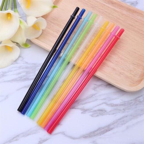 25 Brushes with Rings Solid Color Straw Reusable Plastic Thick Drinking Straws Mason Jar Straws for Party or Home Use