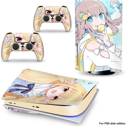 Cartoon Style PS5 Disc Edition Skin Sticker for Playstation 5 Console & 2 Controllers Decal Vinyl Protective Skins Style 1