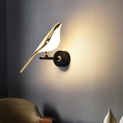Bird LED Wall Lamps Rotatable Bedside Livingroom Hotel Room Wall Light Sconce Lovely Lighting Fixtures Home Decoration