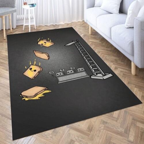 Funny Toast Tower Jump Carpet for Living Room 3D Anime Cartoon Rug Gamer Teen Room Bedside Lounge Rug Kids Children Floor Mats