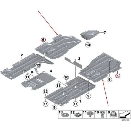 Car Underbody protection panel X3 F25 X4 F26b mw2011-2016 Fender Chassis guard Base plate trim Body side baffle Underbody trim