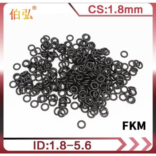 10PCS Fluorine rubber Rings Black FKM O ring Seal 1.8mm Thickness ID1.8/3.55/4/4.5/4.87/5/5.15/5.3/5.6mm O-Ring Seal Gasket Oil