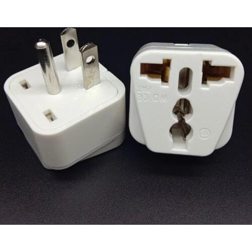 10pcs/Lot Universal US America Grounded Power Plug USA Canada Japan Brazil Philippines Thailand Travel Adapter Socket
