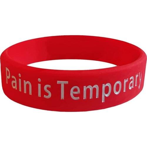 300pcs Motivational Gifts Pain Is Temporary Silicone Bracelets Rubber Wristbands Free Shipping by DHL