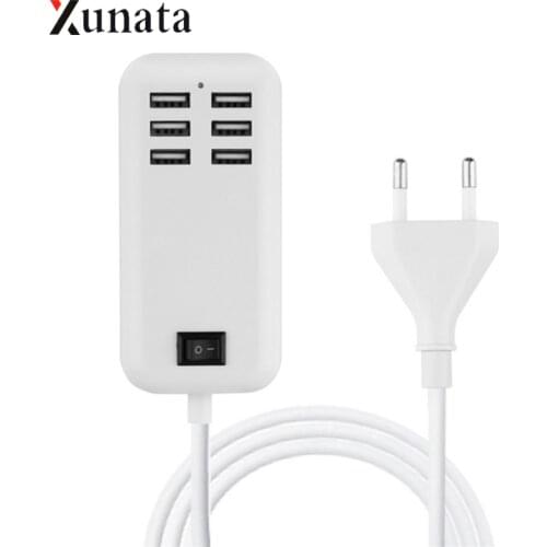 4/6 Port USB Charge Socket EU Plug USB Hub Multi Splitter with Power Adapter High Speed Charging Socket