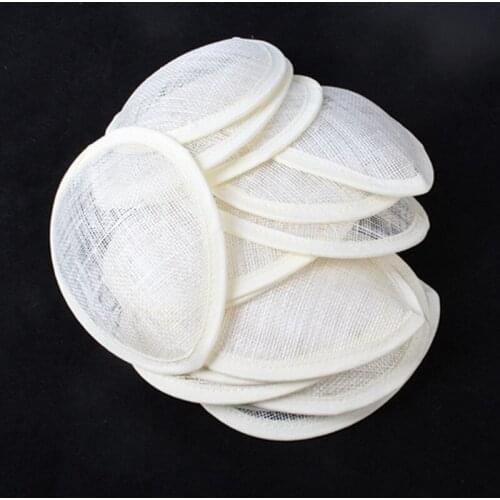 5.2"(13 CM) Ivory Sinamay Fascinator Base/ Sinamay Hair Accessories,Women Wedding DIY Hair Accessories 12PCS/Lot MYQH024