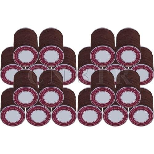 CNBTR 20 Pieces Brown 0.5mm Waxed Polyester Round Braided Leather Sewing Thread Cord
