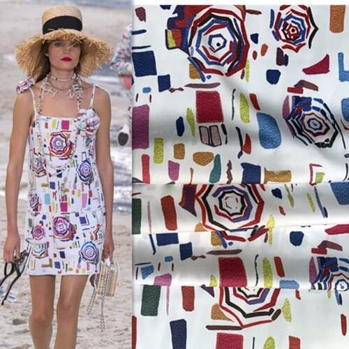 145cm*100cm designer printed fabric abstract geometric pattern digital printing stretch satin sewing skirt shirt fabric