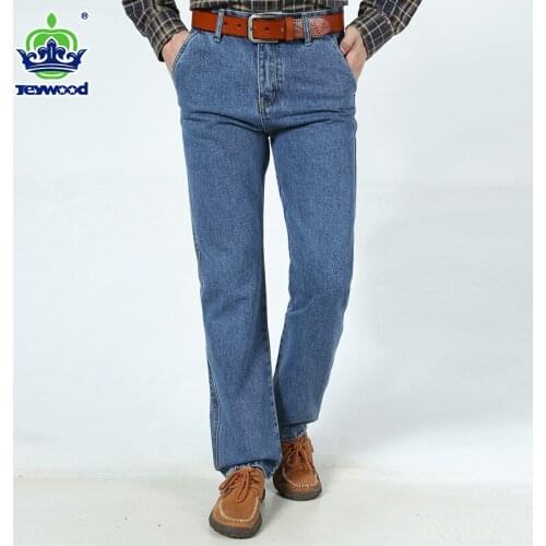 High Quality Spring Summer Mens Business Jeans Classic Cotton Straight Stretch Brand Denim Pants Twill Overalls Trousers 40 42